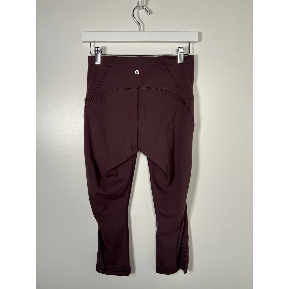 Lululemon All The Right Places Crop II Burgundy Plum‎ Leggings Size 8